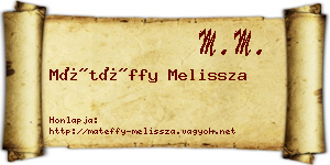 Mátéffy Melissza névjegykártya